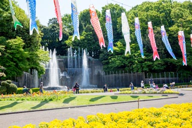 グリーンセンター　花壇広場と滝・大噴水