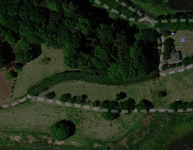 多々良沼公園　邑楽町多々良沼公園　130メートルの藤棚　衛星写真
